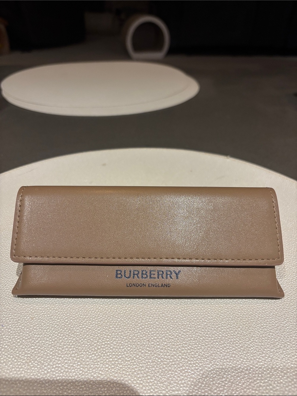 Burberry Beige/Tan Leather Eyewear Case